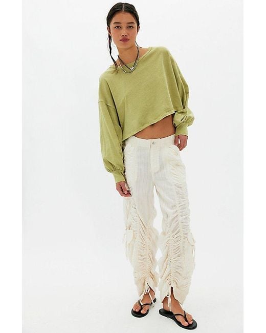 Free People Green Sandy Long Sleeve Top