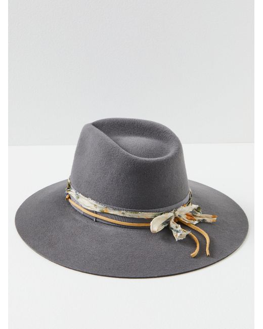 Free People Gray Verona Silk Lapis Felt Hat