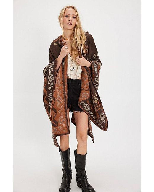 Free People Blue Rown Printed Duster Top