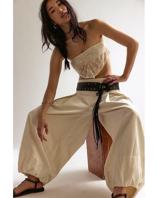 Free People Natural Moonflower Pull-On Balloon Jeans