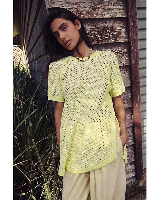 Free People Yellow Kiki Reversible Sweater Tunic