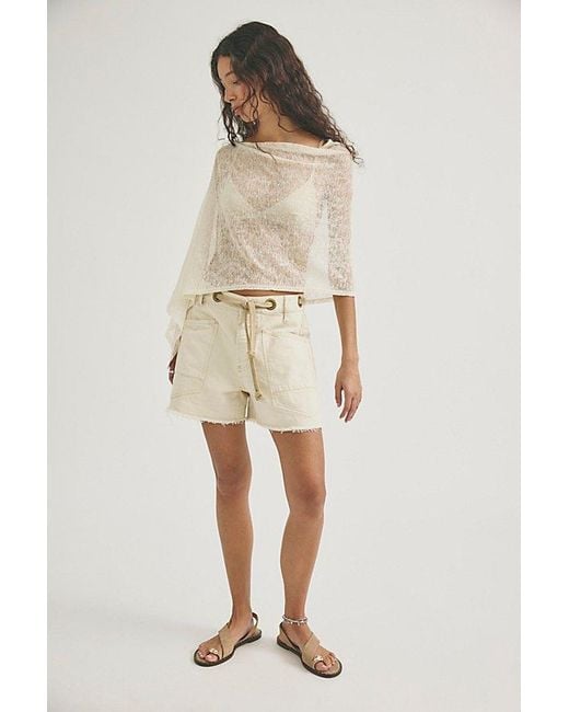 Free People Natural Moxie Barrel Shorts