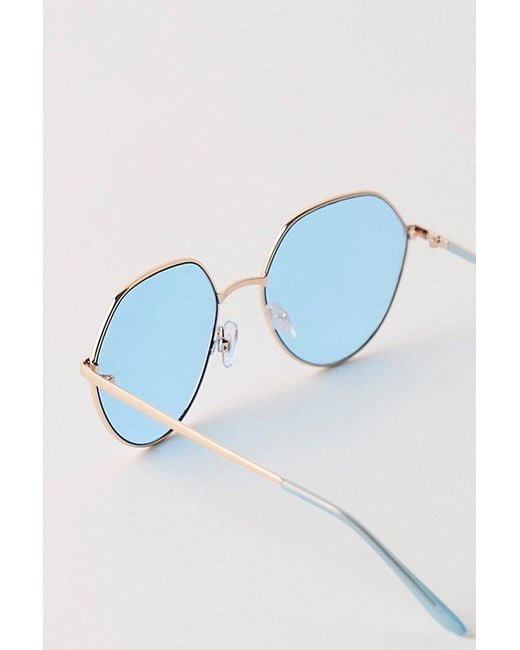Free People Blue Misty Classic Round Sunglasses