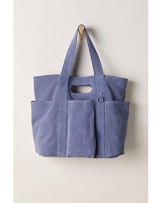 Free People Blue Suede Caravan Tote