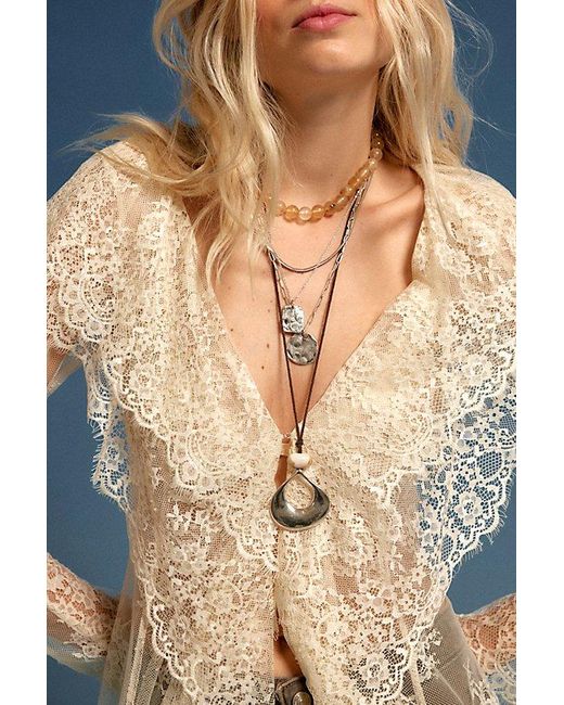 Free People White Right On Time Layer Necklace