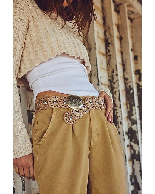 Free People Natural Follow Your Arrow Belt At In Tan, Size: S/m