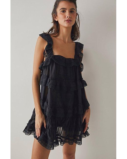 Free People Black Tiered And True Romper