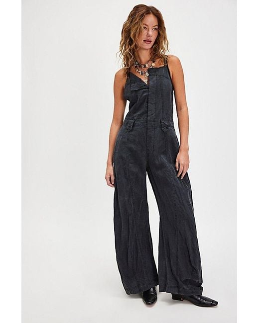 Free People Blue Sylvia Barrel One-Piece