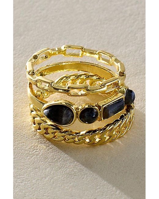 Free People Metallic Oria Ring Set
