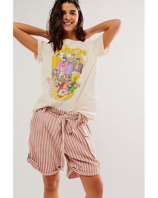 Junk Food Pink Yellow Submarine Tee At Free People In Birch, Size: Small