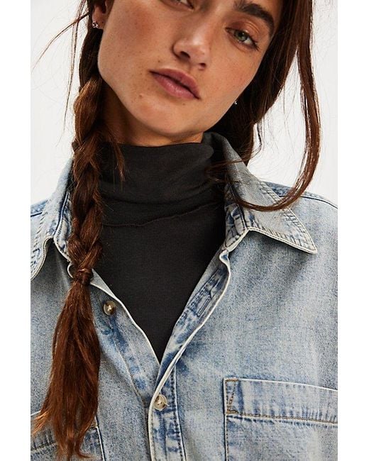 Free People Black Good Good Turtleneck Top