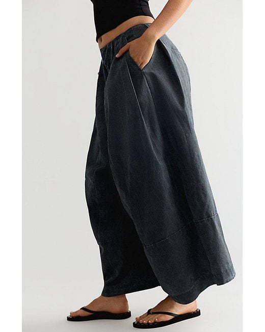 Free People Blue Concrete Solid Trousers