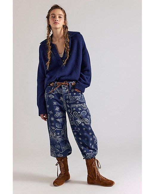 Free People Blue Trading Up Polo