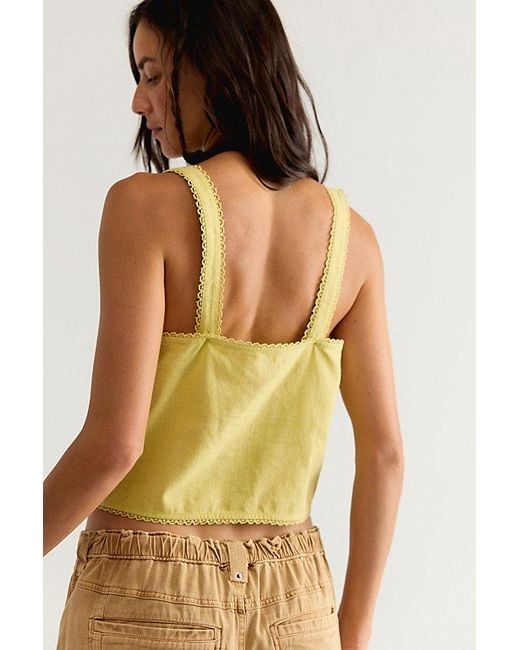 Free People Green Nora Embroidered Top