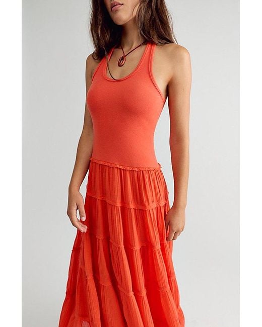 free-est Red Set Sail Maxi Dress By