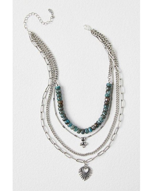 Free People White Yosemite Layered Necklace At In Turquoise