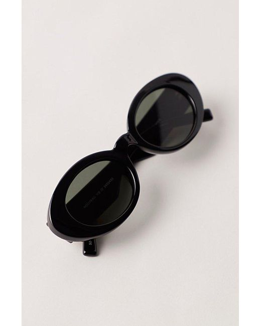 Le Specs Black Noveau Round Sunnies