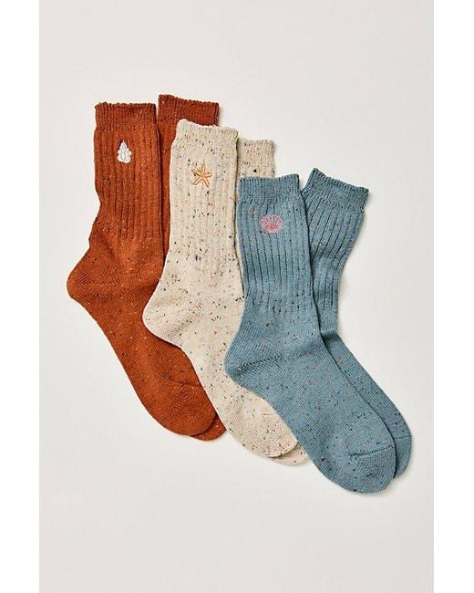 Free People Blue Halcyon Heritage Sock Pack