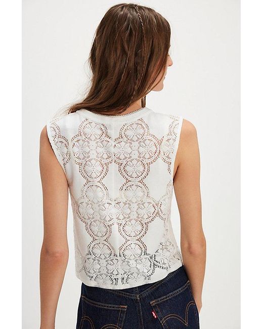 Free People White Jae Knit Top