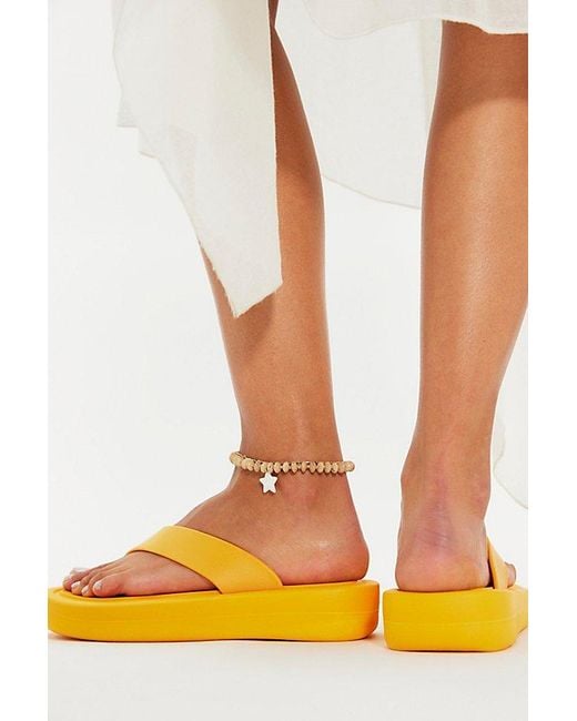 Jeffrey Campbell Orange Darcie Platform Flip Flops By