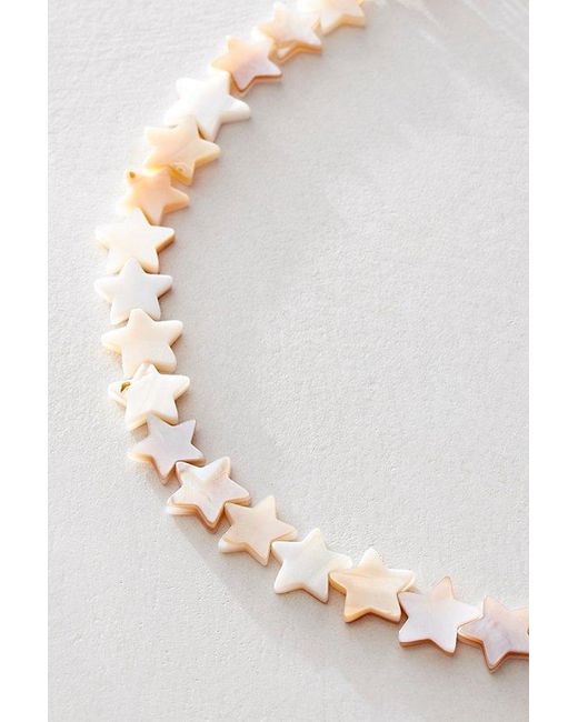 Free People White Shell Star Short Necklace