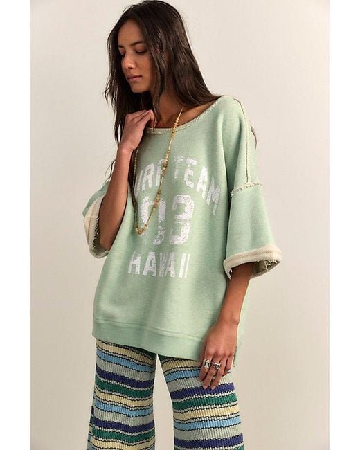 Free People Green Faded Memory Pullover