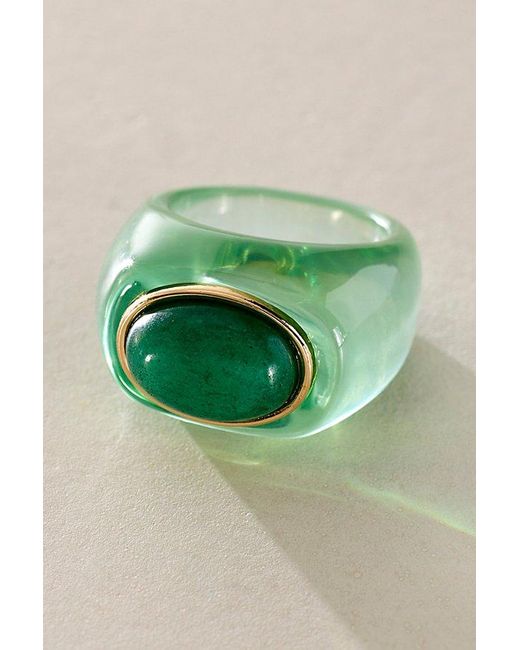 Free People Green Studio Resin Ring
