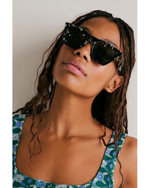 Free People Brown Lucy Polarized Cat Eye Sunglasses At In Shadow