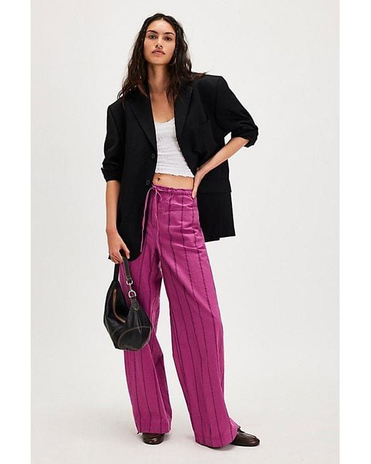 Free People Pink Hudson Canyon Textured Stripe Pants