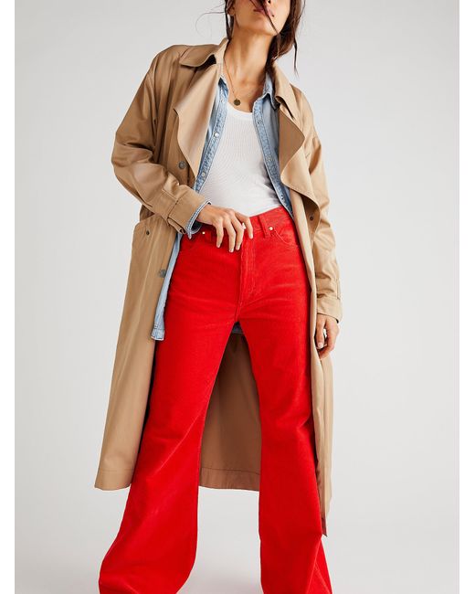 Free People Denim Wrangler Wanderer Highrise Cord Jeans in Red Lyst