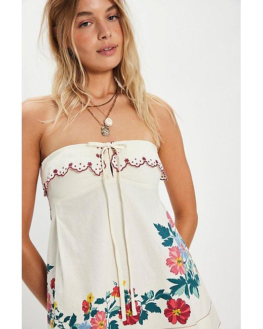 Free People White Printed Tunic