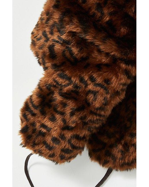 Kangol Green Trapper Hat At Free People In Leopard, Size: Small