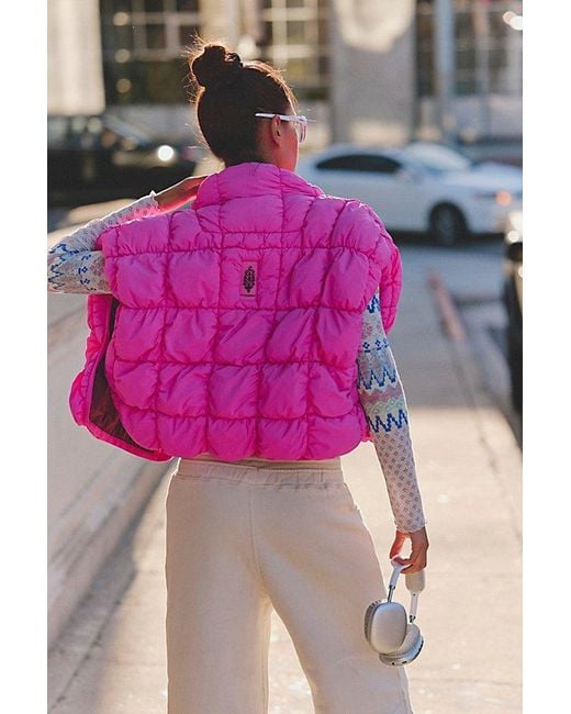 Fp Movement Pink Wind Cheater Quilted Wrap