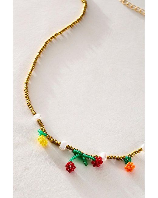 Free People Brown Cherry Berry Necklace