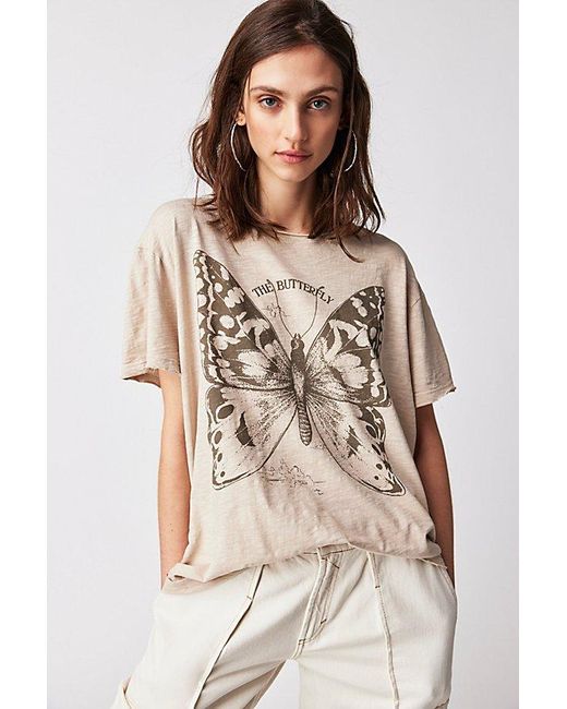 Free People Natural Midnight Rider The Butterfly Tee