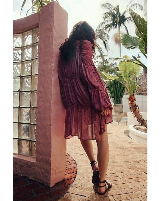 Free People Red Juliet Sheer Tie-Front Duster Top