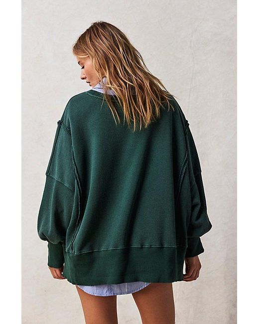 Free People Green Camden Sweatshirt At Free People In Spruced Up, Size: Small