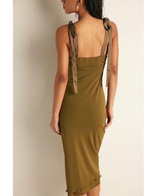 Free People Natural Got Glam Mesh Midi Slip Dress