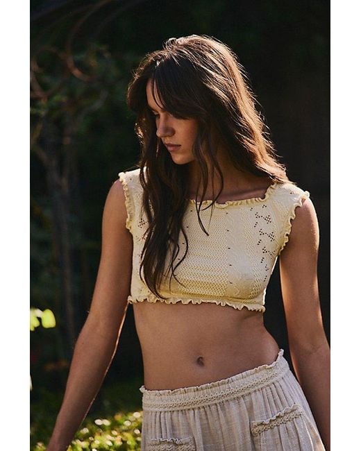 Intimately By Free People Multicolor So Soft Frill Seamless Micro Crop Top By