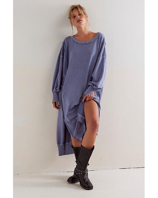 Free People Blue We The Free Camden Maxi Sweatshirt