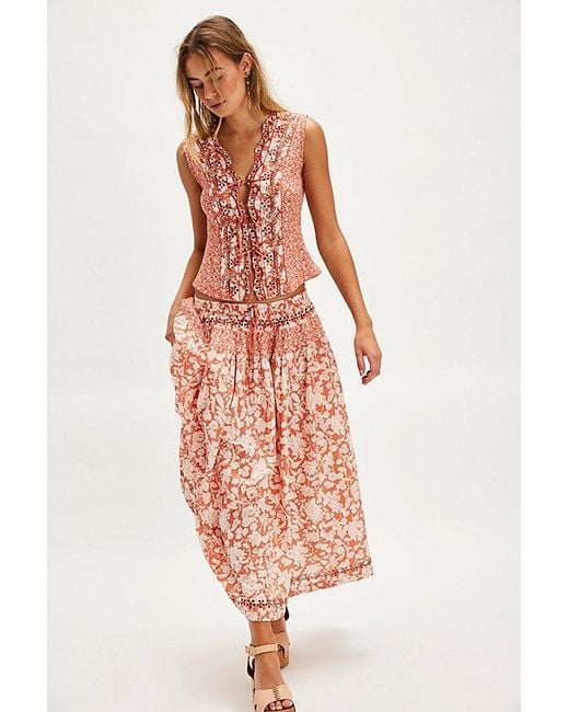Free People Pink Gesibelle Printed Set