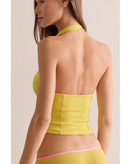 Intimately By Free People Yellow Spill The Tea Plunge Tank Top By