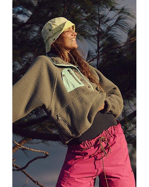 Fp Movement Blue Hit The Slopes Colorblock Fleece Pullover