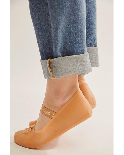 Melissa Blue Sophie Ballet Flats At Free People In Milky Beige, Size: Us 6