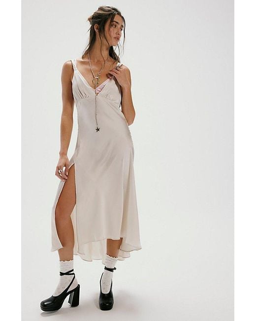 Intimately By Free People Natural Show Business Midi Slip Dress By