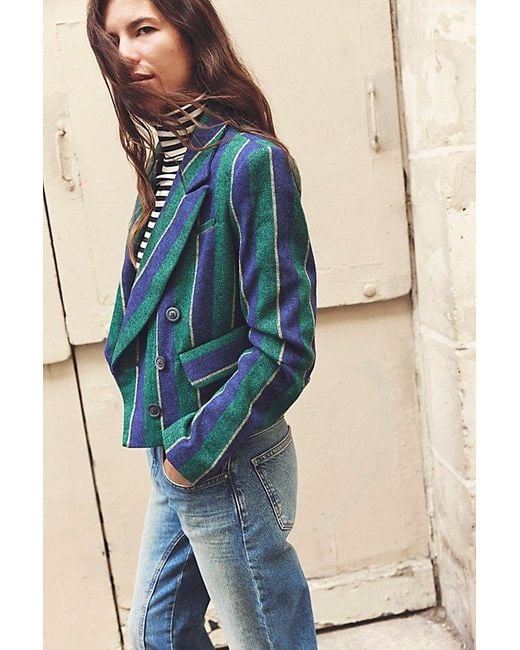 Free People Blue Betty Striped Blazer
