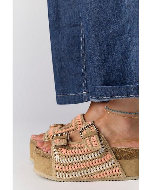 INTENTIONALLY ______ Blue Spring Breaker Flatform Sandals By