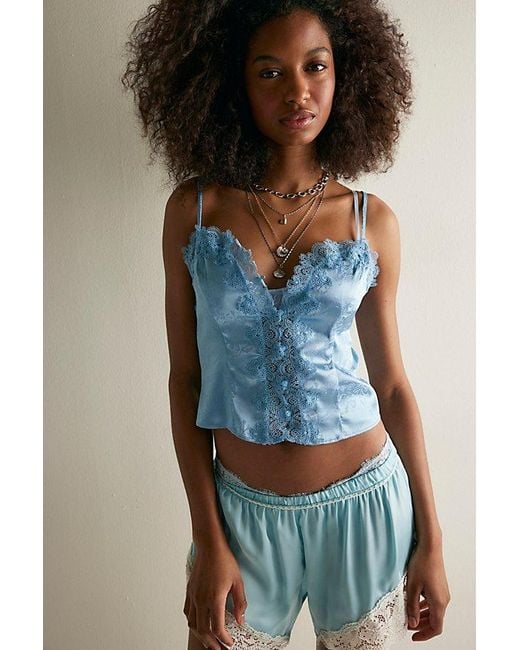 Intimately By Free People Blue Slip Into Something Corset Cami By