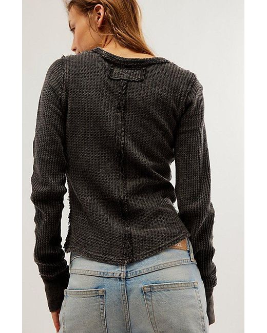 Free People Roll With It Thermal At Free People In Black, Size: Xs