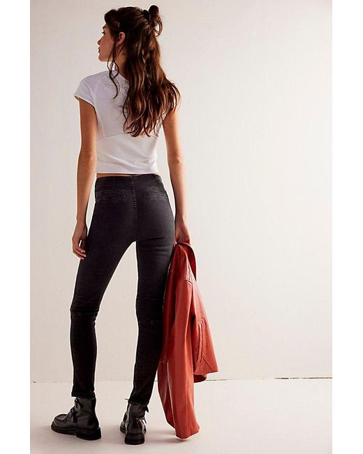 Free People Natural We The Free Bella Moto High-rise Skinny Jeans